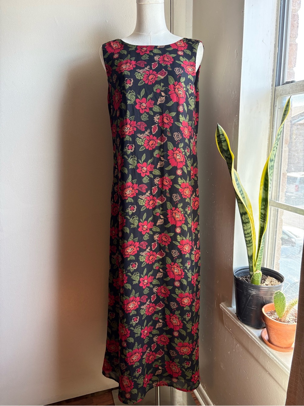 fashion bug y2k floral sleeveless maxi dress